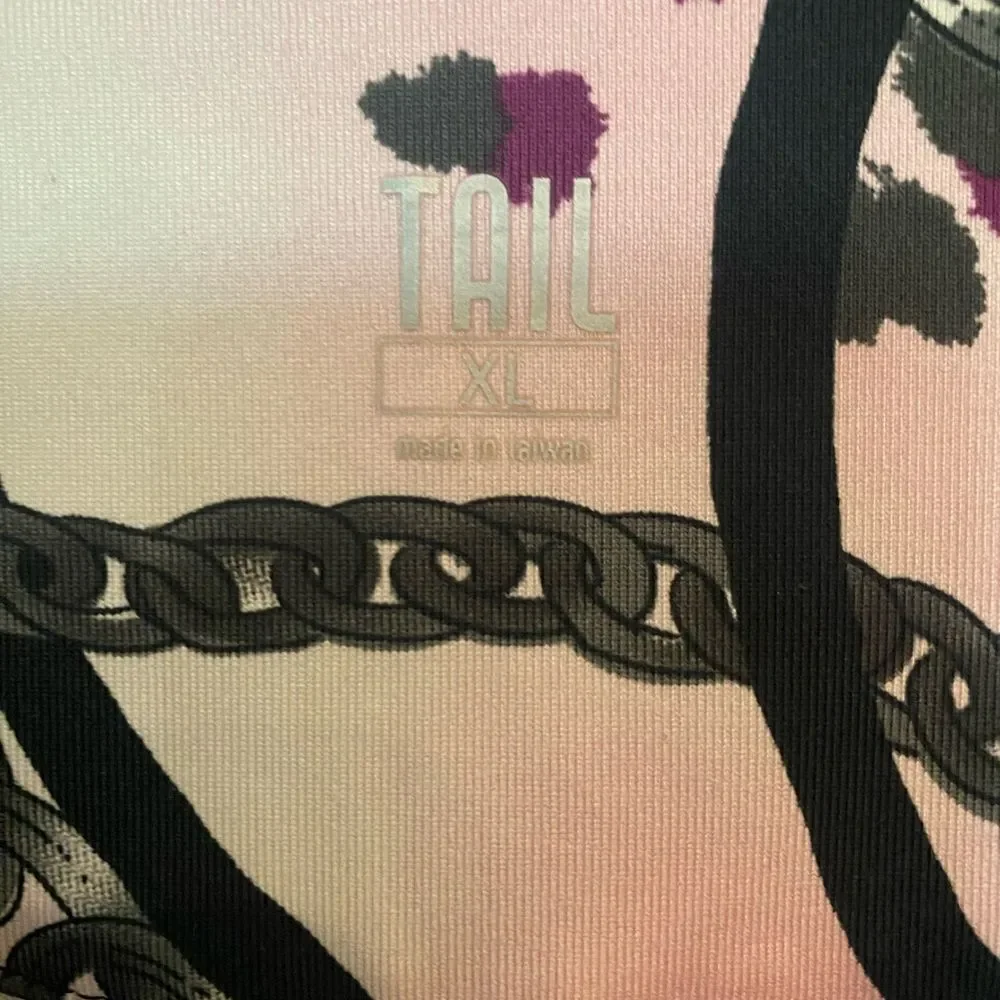 Tail Sz XL Pink & Black Animal Print Pickleball Golf Tennis Collar Polo - Picture 7 of 7